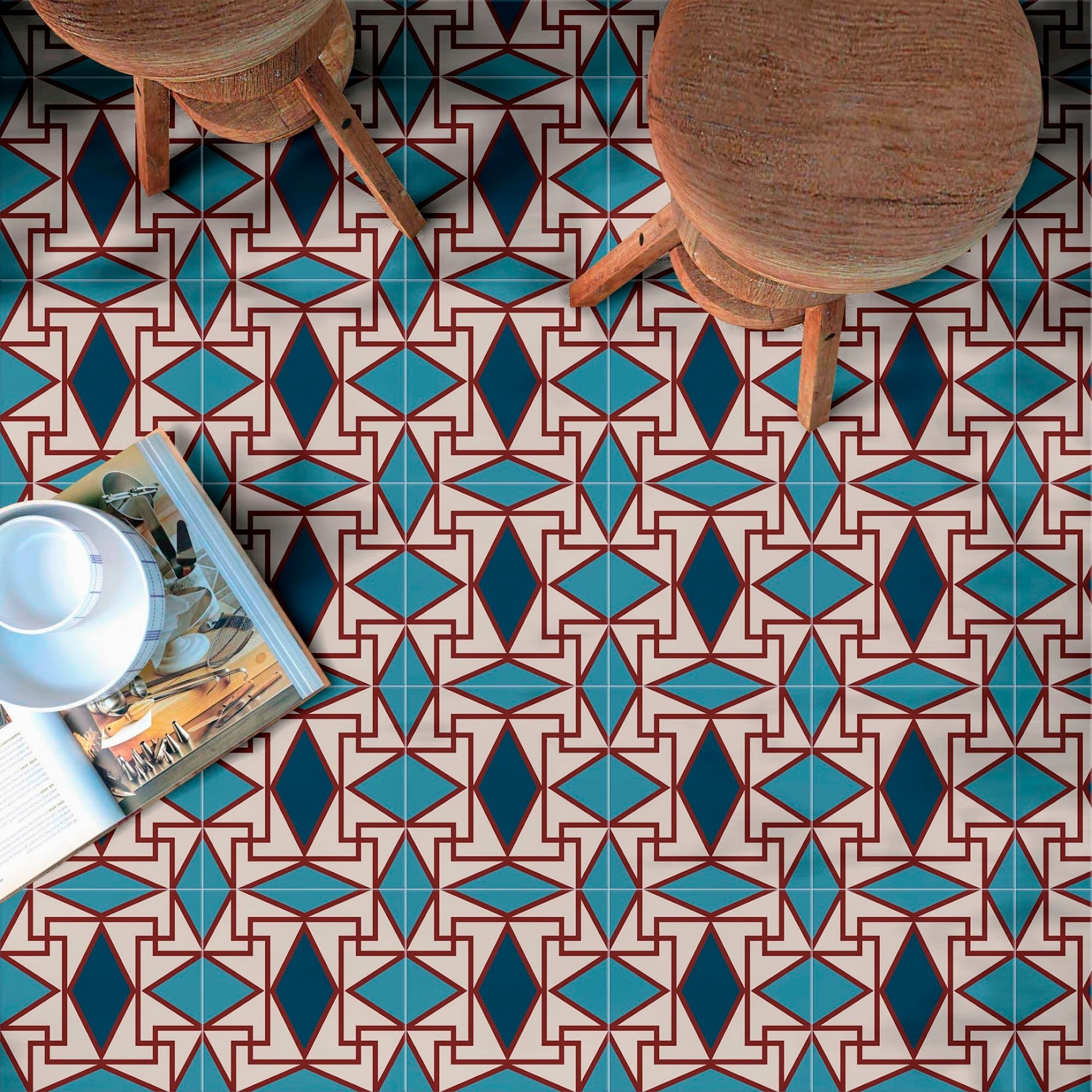 Absatract Tile Design Abstract Lagoon 20cm x 20cm Wall & Floor Tile — Your Tiles