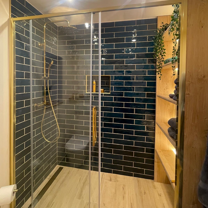 Nairobi Tile | Gloss Blue | Handmade Effect | Rustic Tile | 7.5cm x 30cm