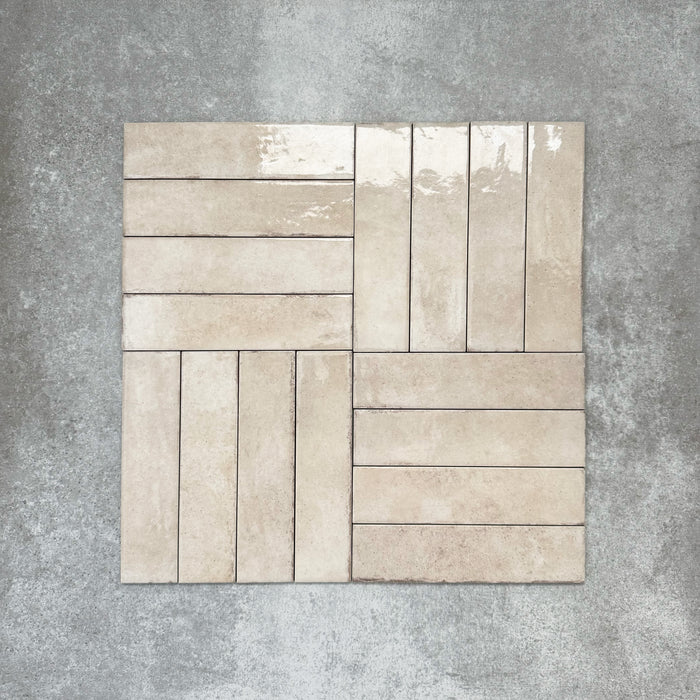 Nomad Oatmeal Brick | Industrial Style Wall Tiles | 6cm x 24.6cm