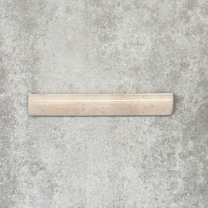 FULL BULLNOSE SAMPLE Nomad Oatmeal Pencil Bullnose Border Tile 3cm x 20cm