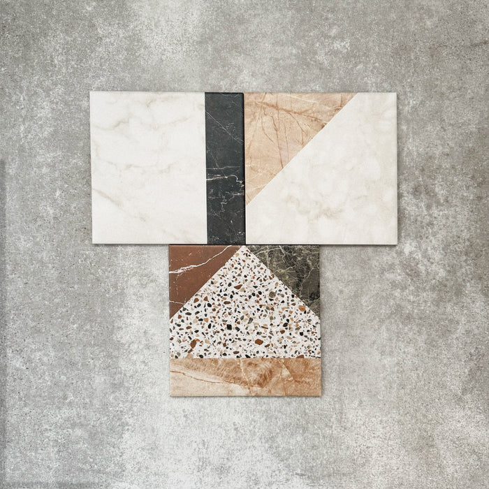 Turin Terrazzo Blanco Decor Patchwork | Terrazzo Style | 20cm x 20cm