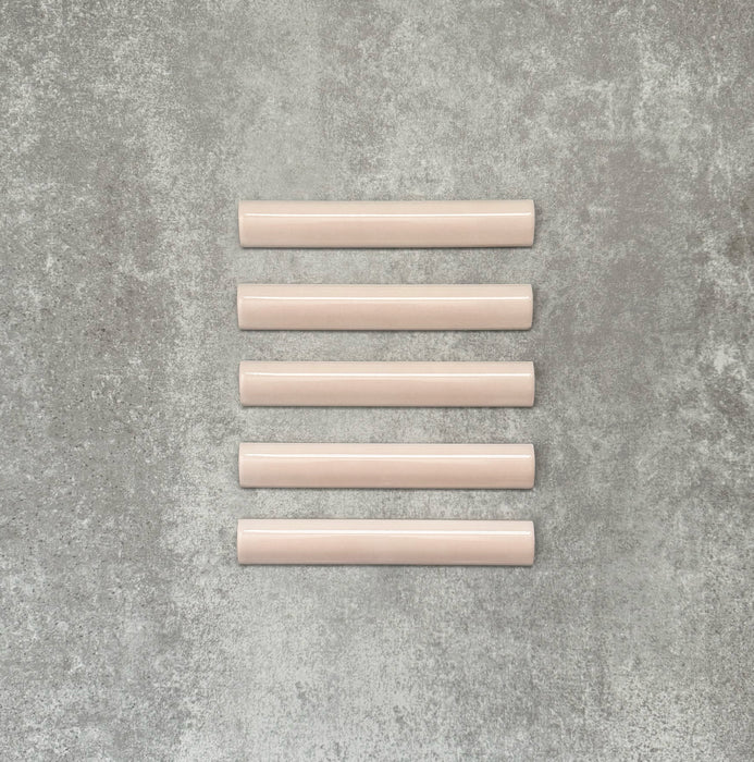 Zellige Pink Mist Bullnose | Moroccan Style | 3cm x 20cm