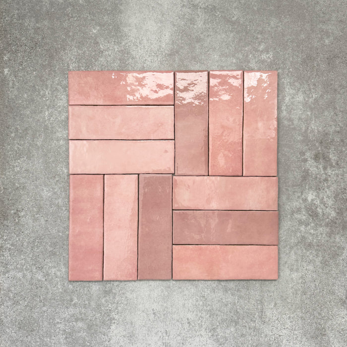 Zellige Rose Pink Brick | Moroccan Style | 6.5cm x 20cm