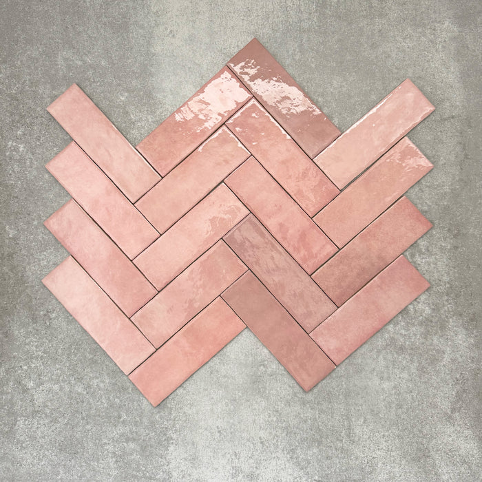 Zellige Rose Pink Brick | Moroccan Style | 6.5cm x 20cm