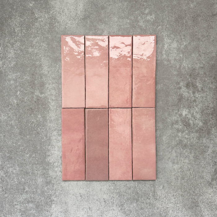 Zellige Rose Pink Brick | Moroccan Style | 6.5cm x 20cm