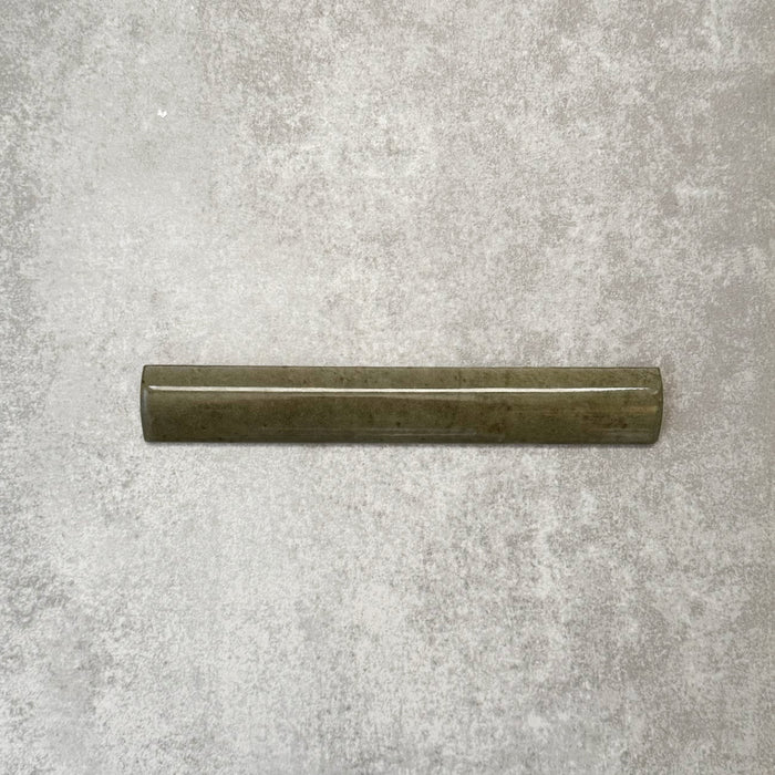 Nomad Sage Green Bullnose | Pencil Border Tiles | 3cm x 20cm