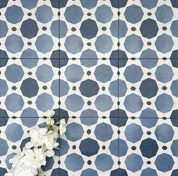 Viscount Sapphire | Victorian Style | Wall and Floor Tiles | 20cm x 20cm