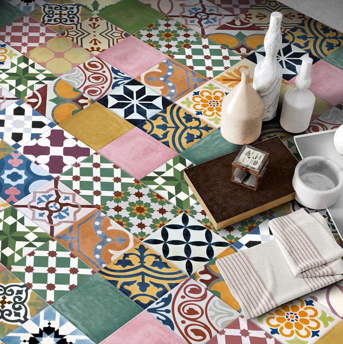 Fayrouz MINI Patchwork & Moroccan Tiles 15cm x 15cm Wall & Floor Tiles