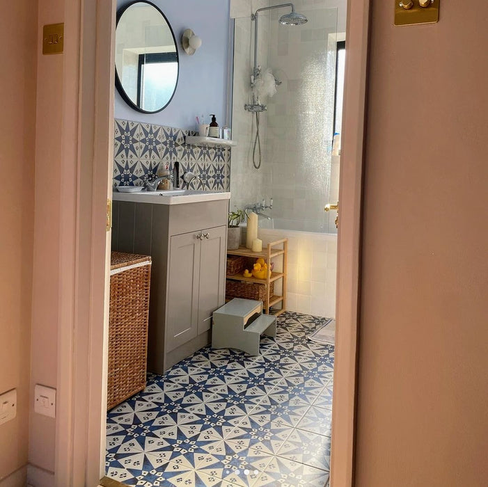 Kasbah Hayati Star Moroccan Navy Blue Wall and Floor Tiles 20cm x 20cm