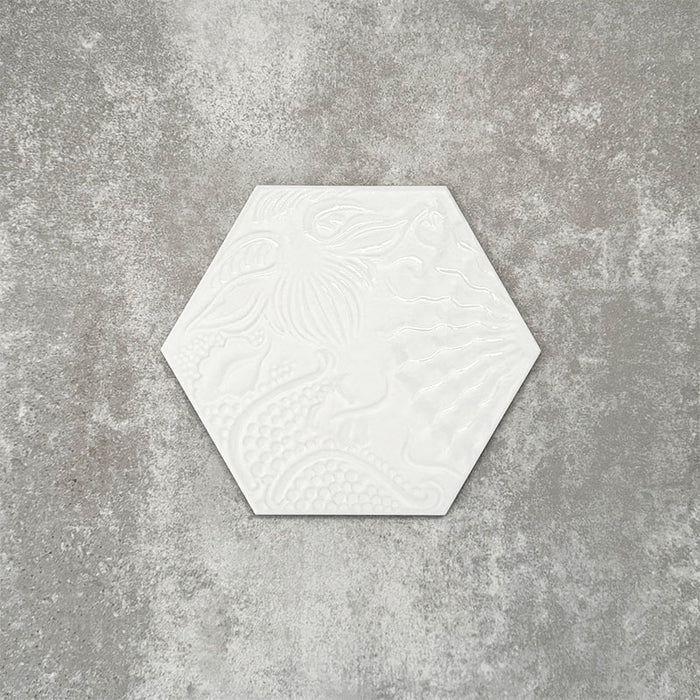Catalan Decor White | Hexagon Tile | 25cm x 22cm