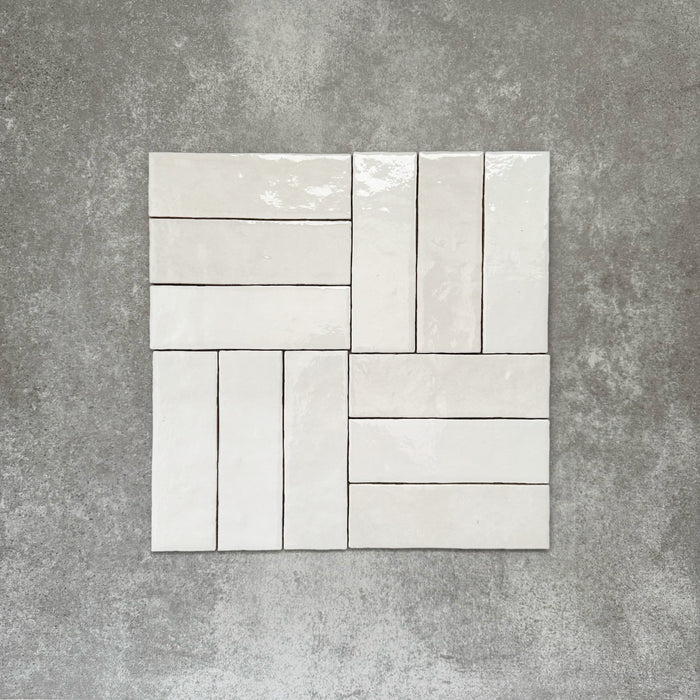 Zellige White Brick | Moroccan Style | 6.5cm x 20cm