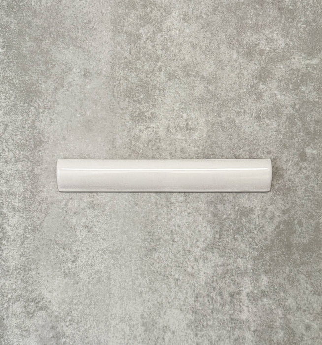 Nomad White Bullnose | Pencil Border Tiles | 3cm x 20cm