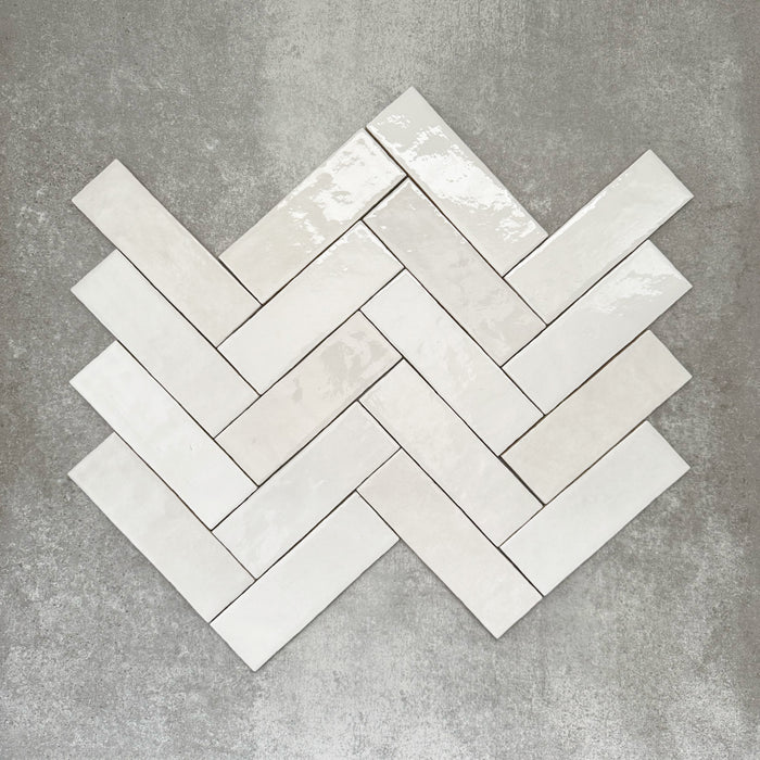 Zellige White Brick | Moroccan Style | 6.5cm x 20cm
