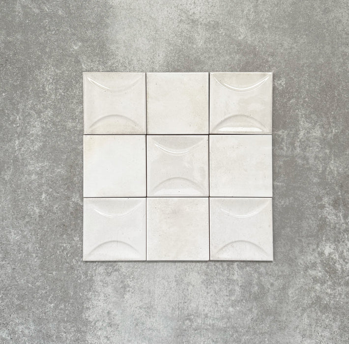 Saigon White Decor Square | Wall Tile | Moroccan Style | 10cm x 10cm