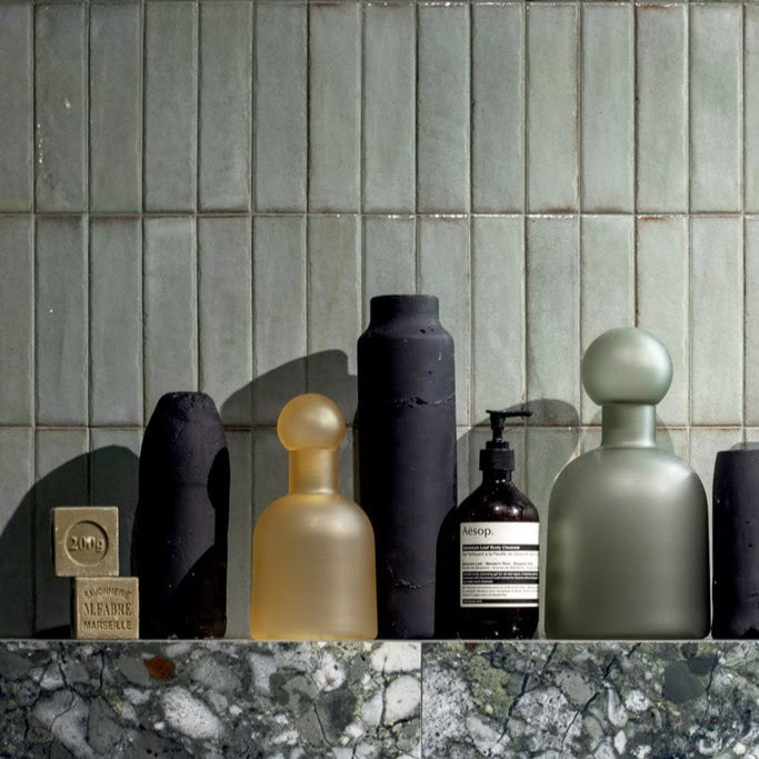 Puzzle Breeze Green Brick Rectified | Wall & Floor Tiles | 5cm x 20cm