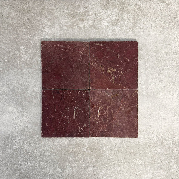 Fayrouz Tumbled Burgundy Red Marble Tile | 15cm x 15cm