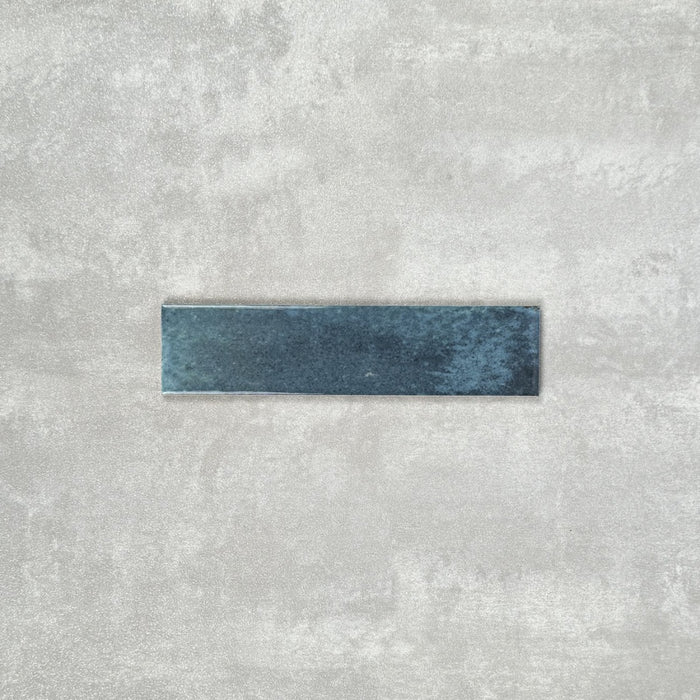 FULL TILE SAMPLE Allegra BRICK Blue Gloss 6cm 25cm