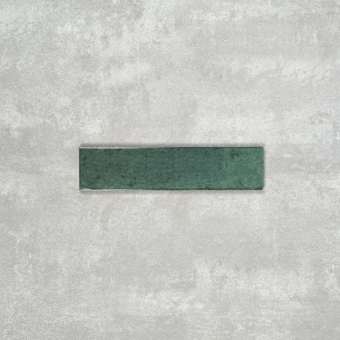 FULL TILE SAMPLE Allegra BRICK Green Gloss 6cm 25cm