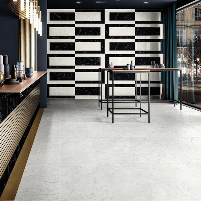 Valentino Apuan Tiles White Matt Marble Tiles 30cm x 60cm