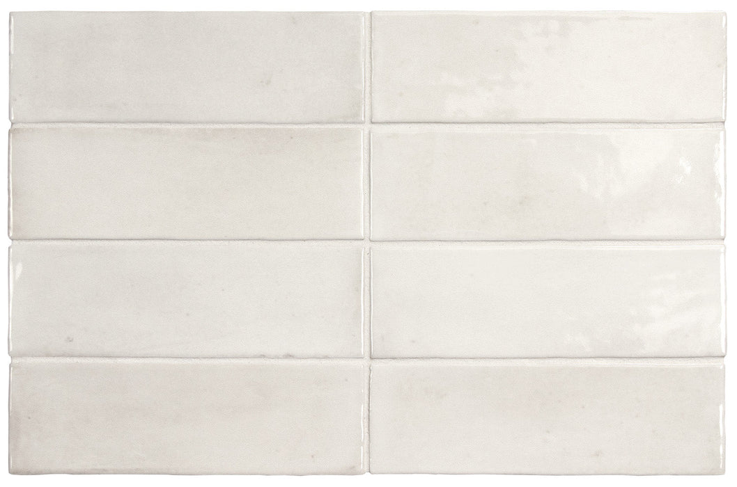 Benomar White Moroccan Mini Brick GLOSS Tile 5cm x 15cm