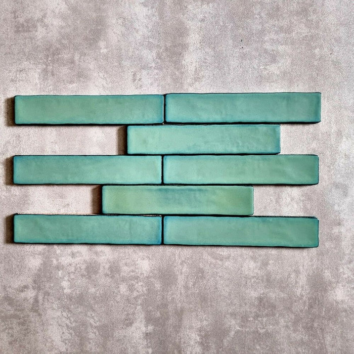 Vincia Bali Lava Green Brick Wall Tiles 5cm x 25cm