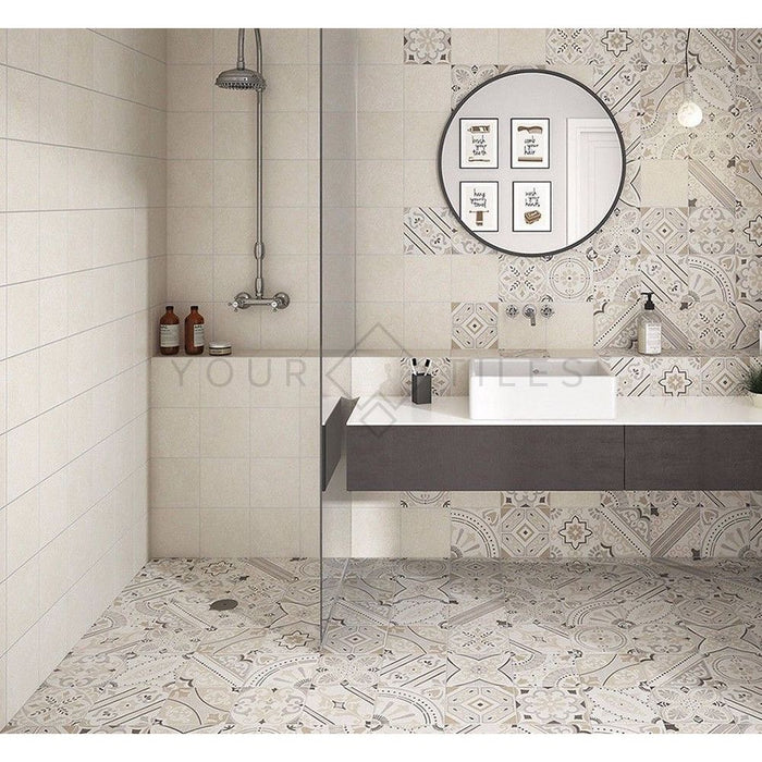 Zuri Base Tile Victorian Tile Wall & Floor 20cm x 20cm