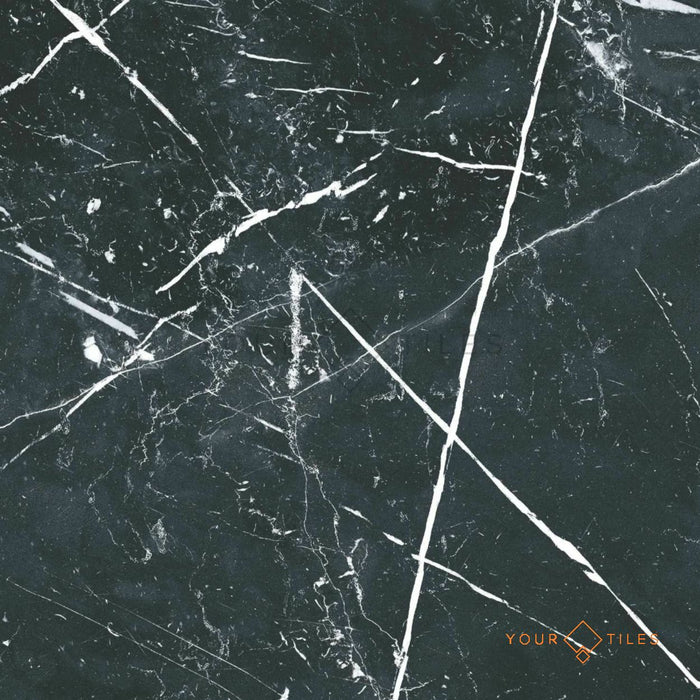 FULL TILE SAMPLE Florence Marquina Black 25cm x 25cm