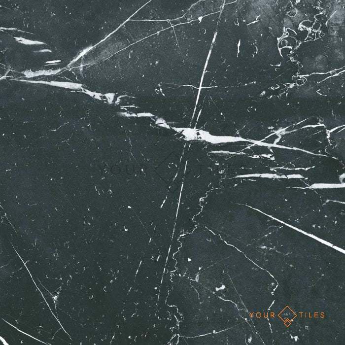 Florence Marquina Black Marble Tiles 25cm x 25cm Wall & Floor Tiles