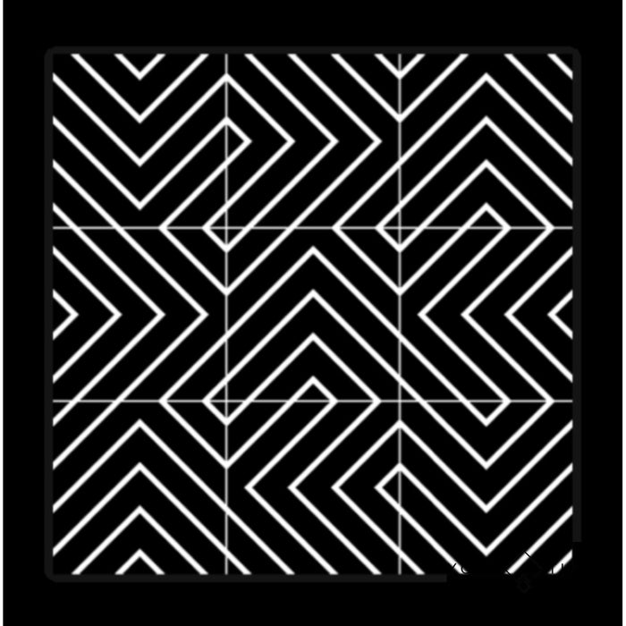 FULL TILE SAMPLE Almeira  Jilani Nero / Black 20cm x 20cm