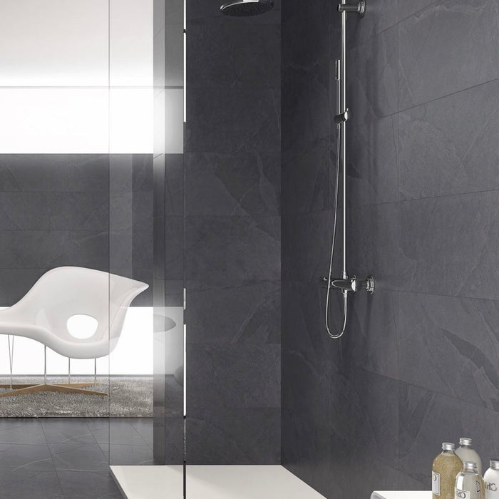 Janeiro Tile Black Brazilian Slate Effect Wall & Floor Tiles 30cm x 60cm