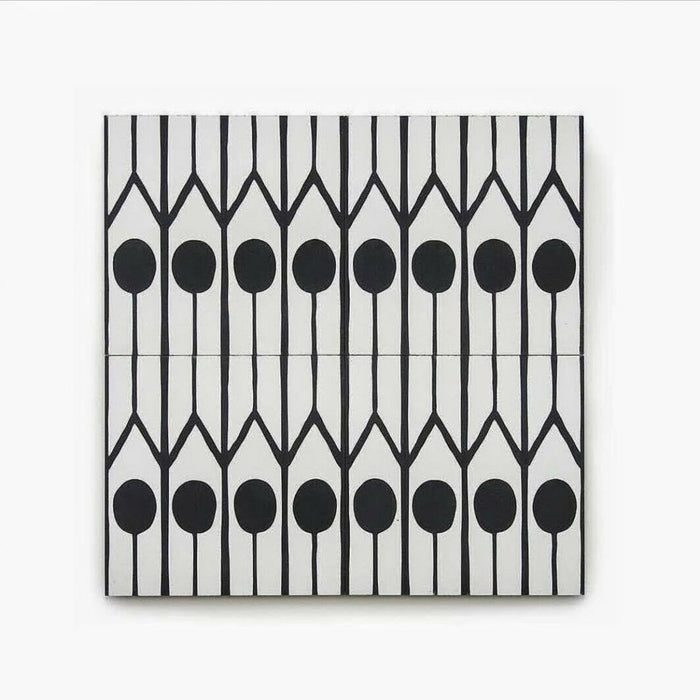 Almeira Felis Black and White Tile 20cm x 20cm