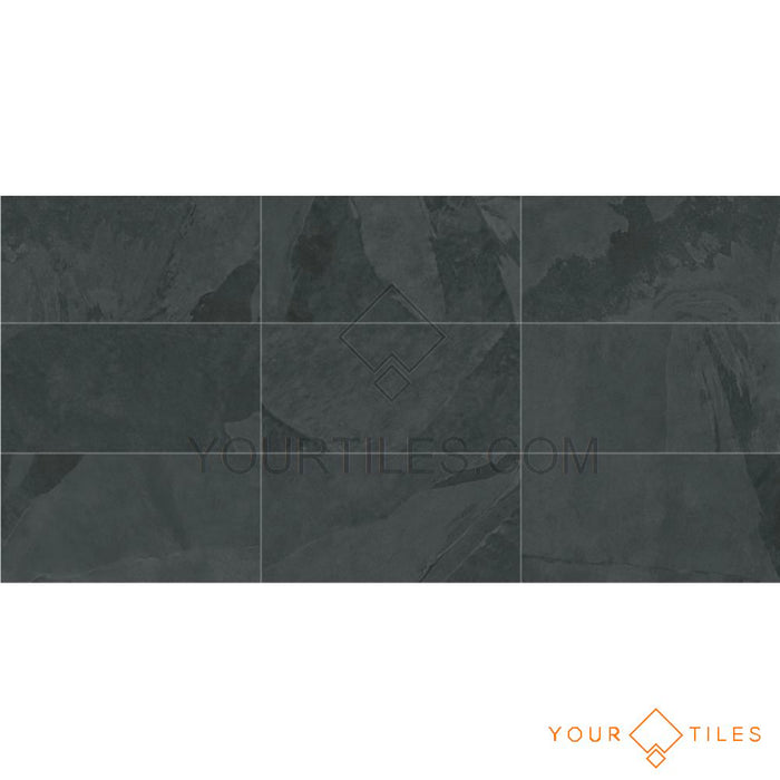 Janeiro Tile Black Brazilian Slate Effect Wall & Floor Tiles 30cm x 60cm