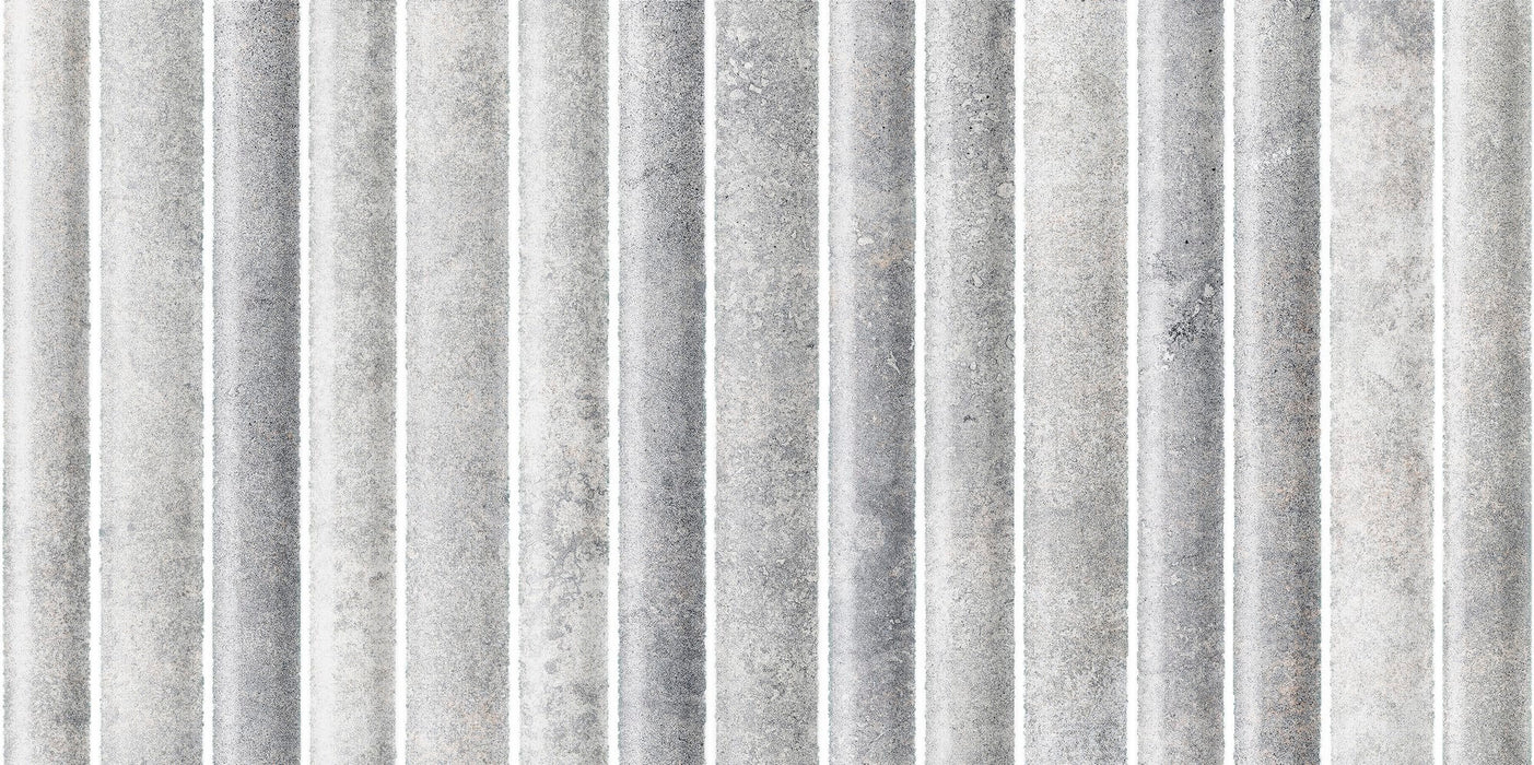 FULL TILE SAMPLE Klosters Blanco Fluted Stone Wall Tile | 15cm x 30cm