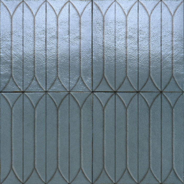 Baroque Decor Laguna Blue Porcelain Wall Tiles 9.1cm x 37.5cm