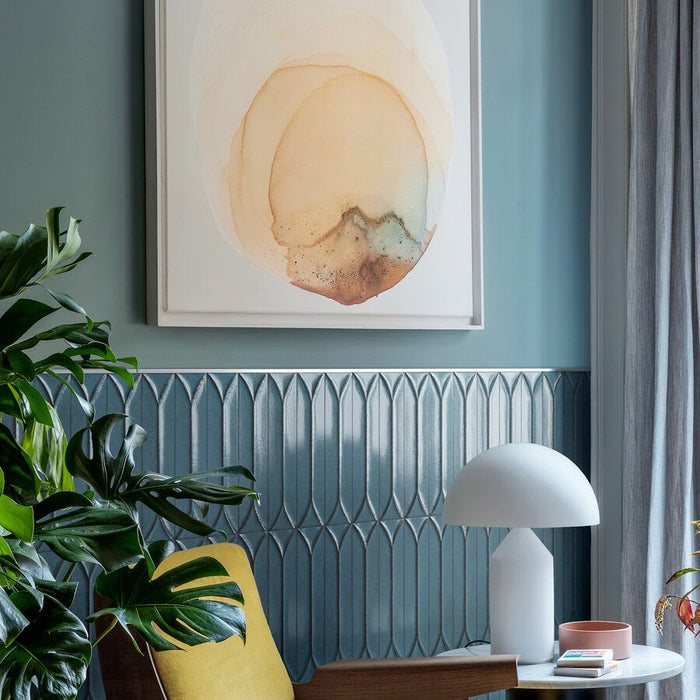 Baroque Decor Laguna Blue Porcelain Wall Tiles 9.1cm x 37.5cm