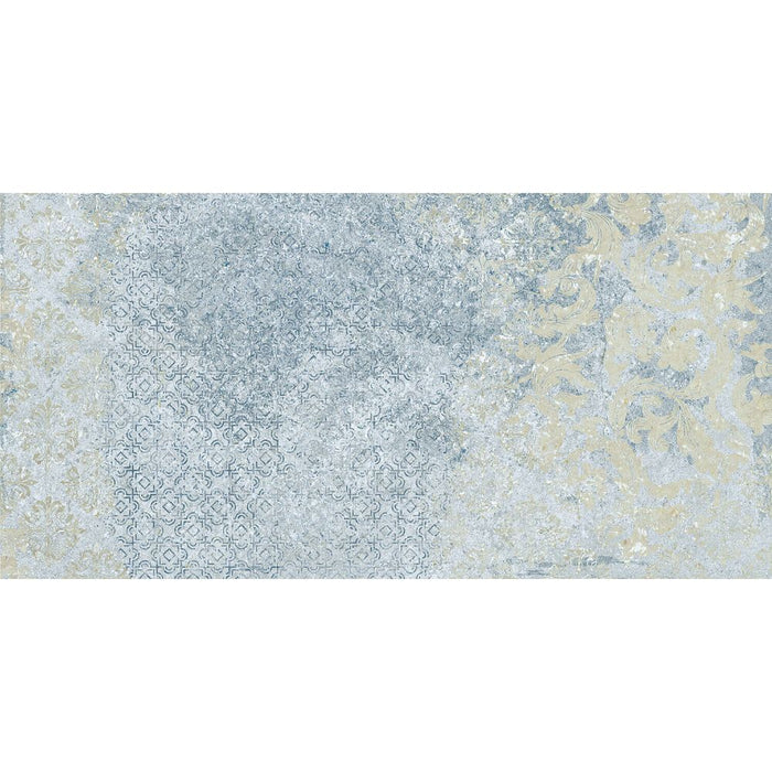 Boho Ocean Blue 2cm Patterned Outdoor Slabs 50 x 100cm