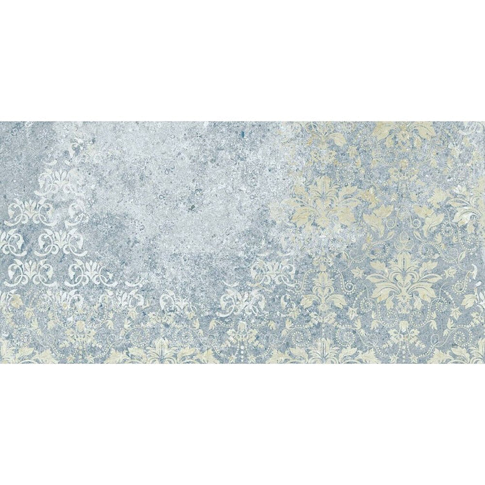 CUT TILE SAMPLE *2cm*Boho Ocean Blue Patterned Outdoor Slabs 50 x 100cm
