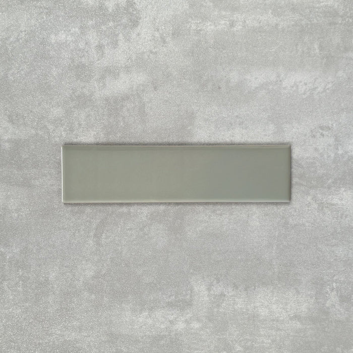 Brooklyn Sage Green Gloss | Flat Subway Metro Brick Wall Tile | 7.5cm x 30cm