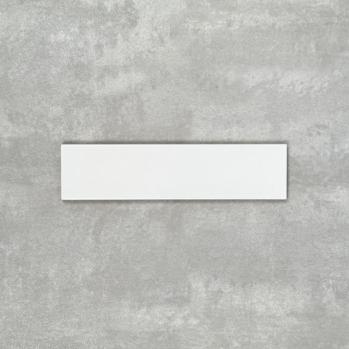 FULL TILE SAMPLE Brooklyn Brick Flat Matt White Metro 7.5cm x 30cm