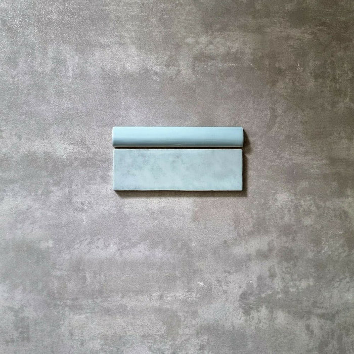 Zellige Bullnose Aqua Blue Pencil Border Tiles 3cm x 20cm