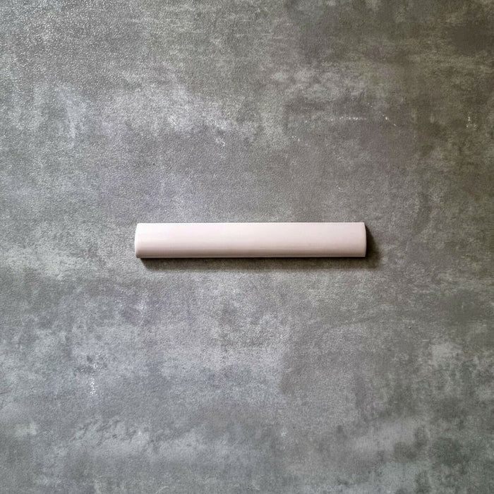 FULL BULLNOSE SAMPLE Zellige PINK MIST Pencil Bullnose Border Tile 3cm x 20cm