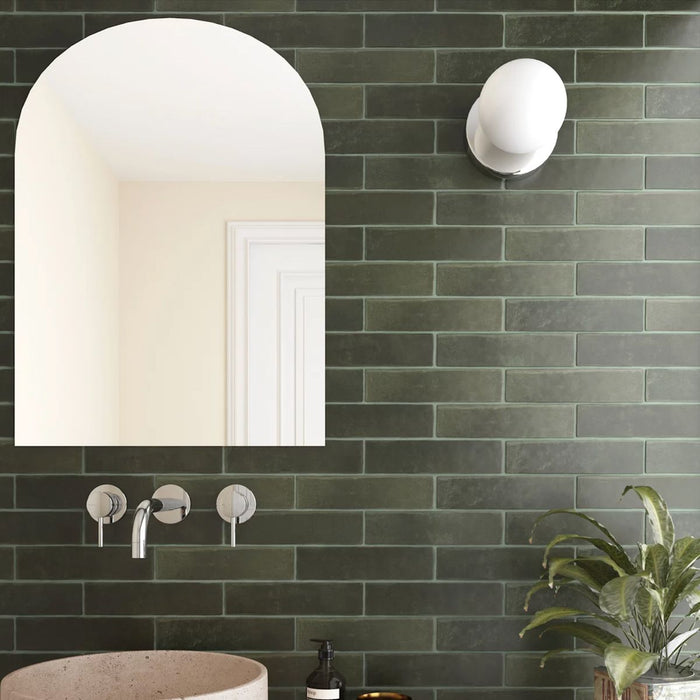 Camden Brick Khaki Green Matt Porcelain Wall Tiles & Floor Tiles 6cm x 24.6cm Fireplace Tiles