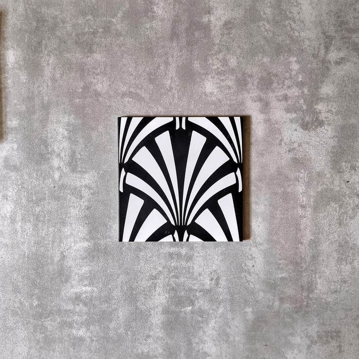 Casablanca Black & White Moroccan Pattern Tile 20cm x 20cm