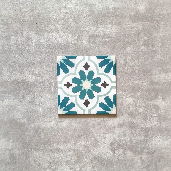 Clara Teal Victorian Moroccan Tiles 20cm x 20cm