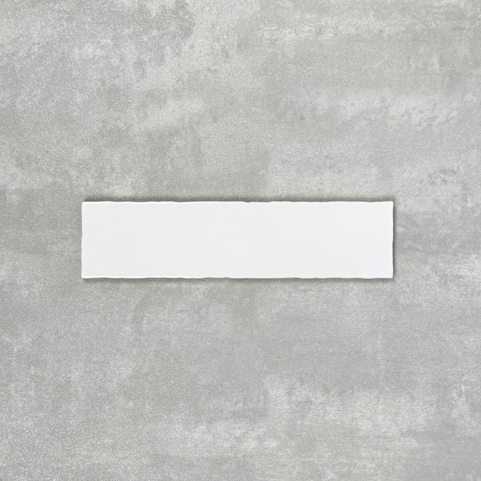 FULL TILE SAMPLE Cottage Rustic GLOSS White 7.5cm x 30cm