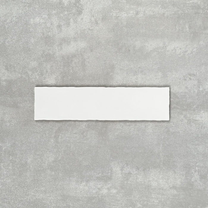 FULL TILE SAMPLE Cottage Rustic MATT White 7.5cm x 30cm