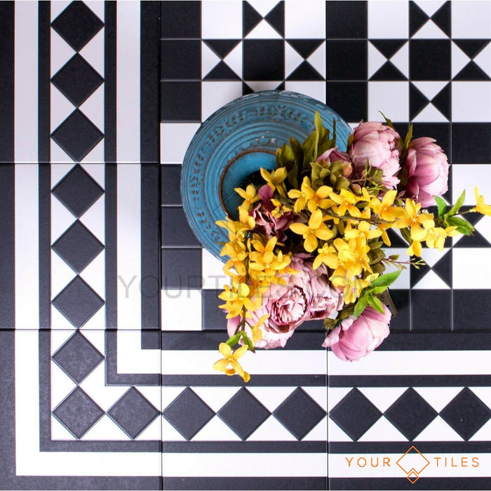 Haven Black Tile Side/Border Tile 25cm x 25cm