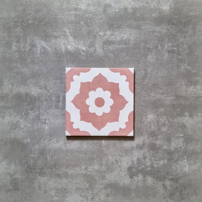 Kasbah Santorini Porcelain Wall and Floor Pink Tile 20cm x 20cm