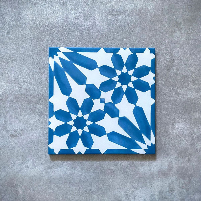 Fez Azure Moroccan Pattern Porcelain Tiles 20cm x 20cm