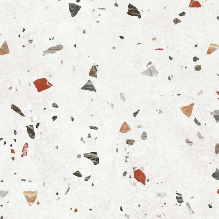 Jericho White Terrazzo Square Wall & Floor Tiles 66cm x 66cm